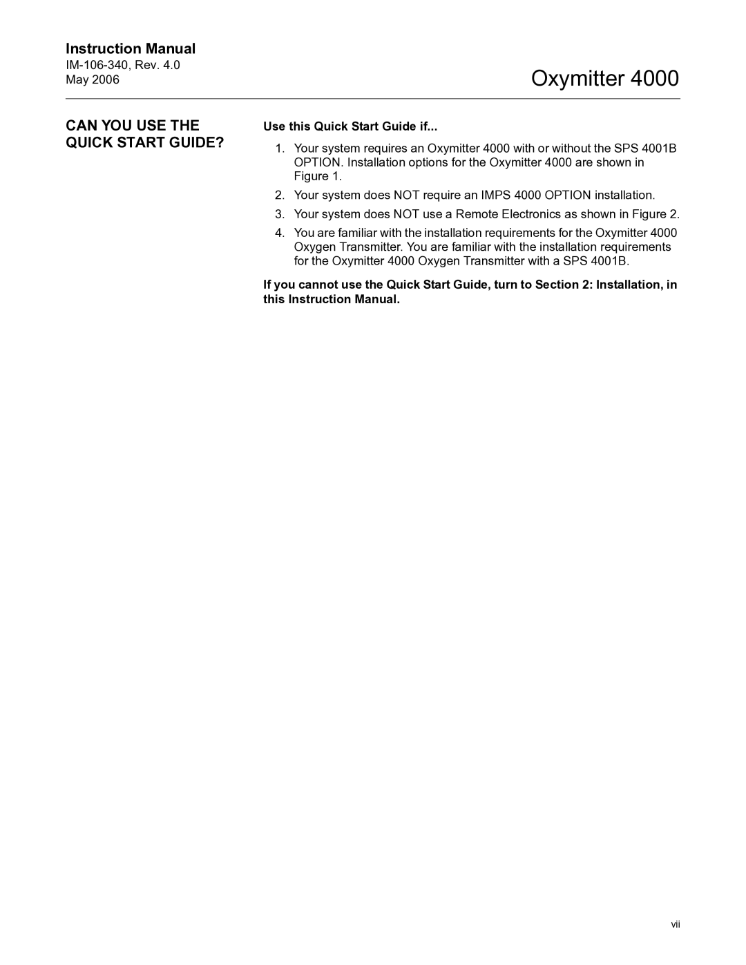 Emerson Process Management IM-106-340 instruction manual Can YOU USE the Quick Start GUIDE?, Use this Quick Start Guide if 