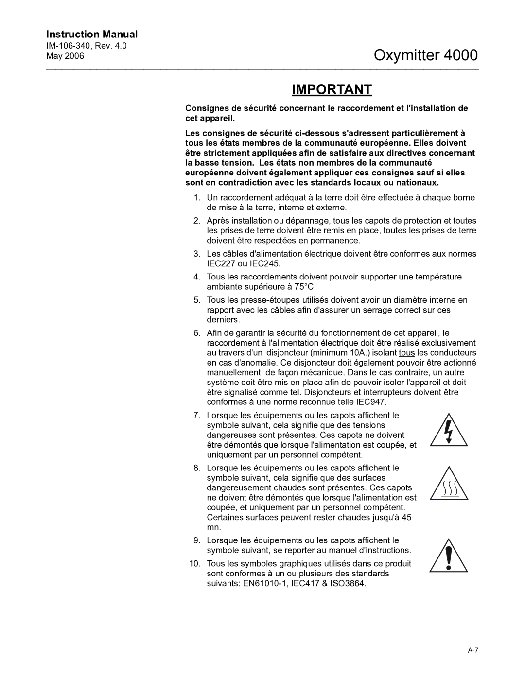 Emerson Process Management IM-106-340 instruction manual Oxymitter 