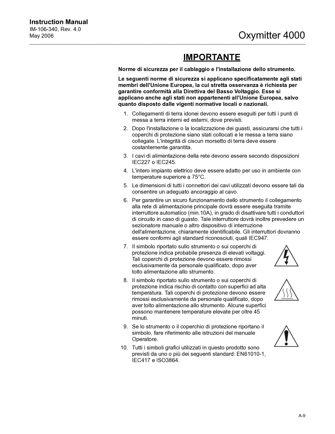 Emerson Process Management IM-106-340 instruction manual Importante 