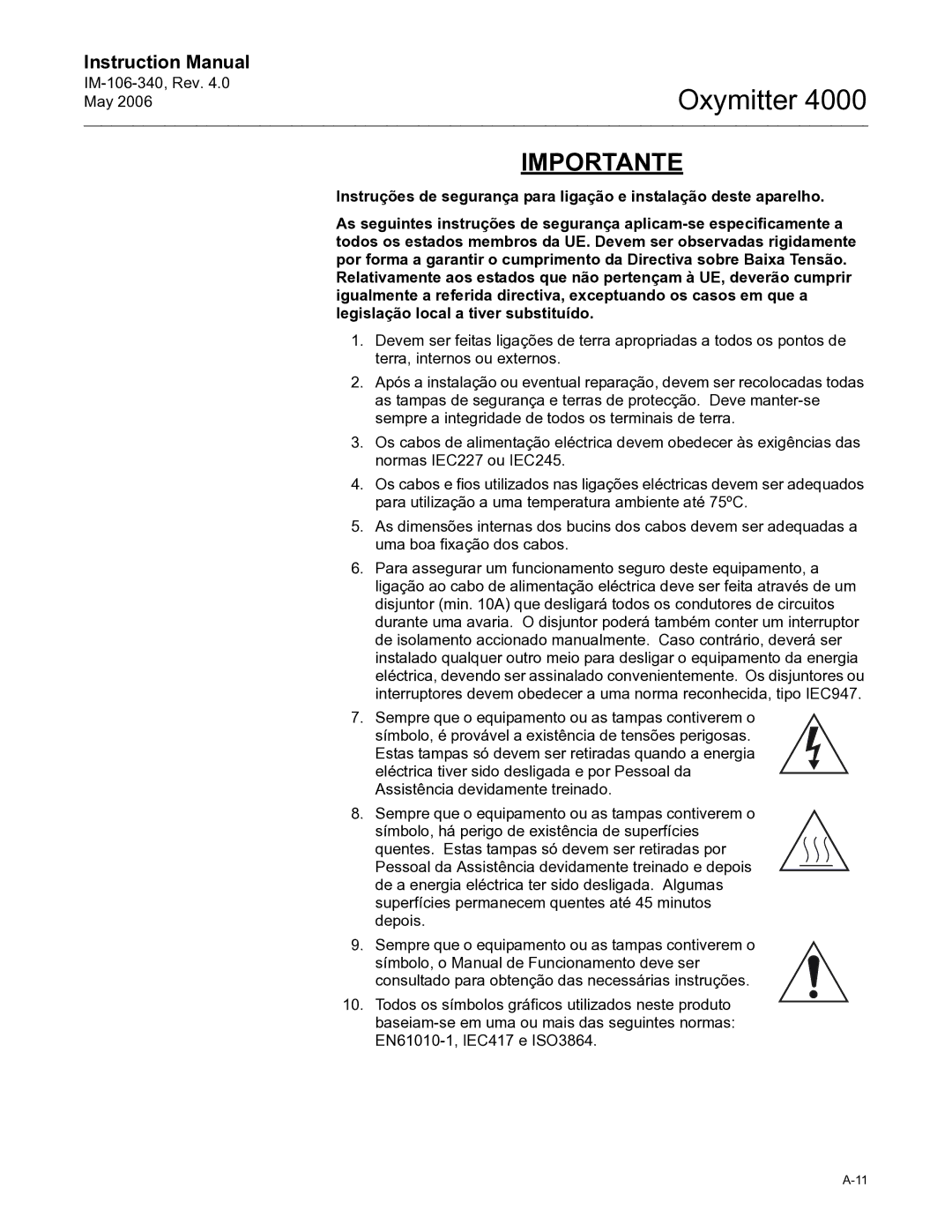 Emerson Process Management IM-106-340 instruction manual Oxymitter 