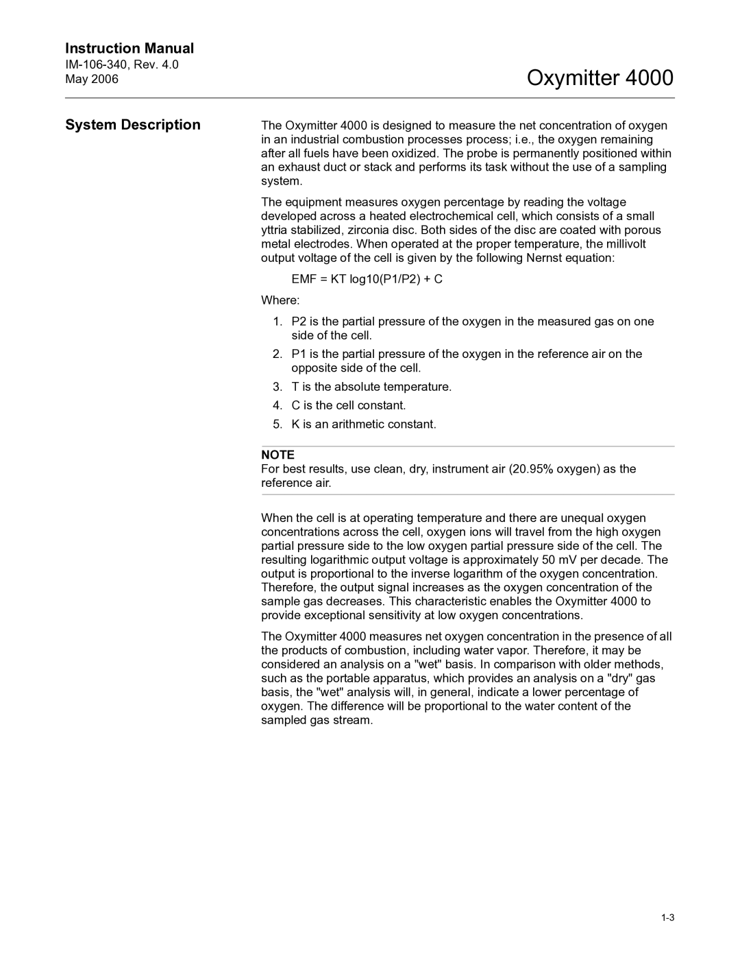 Emerson Process Management IM-106-340 instruction manual System Description 