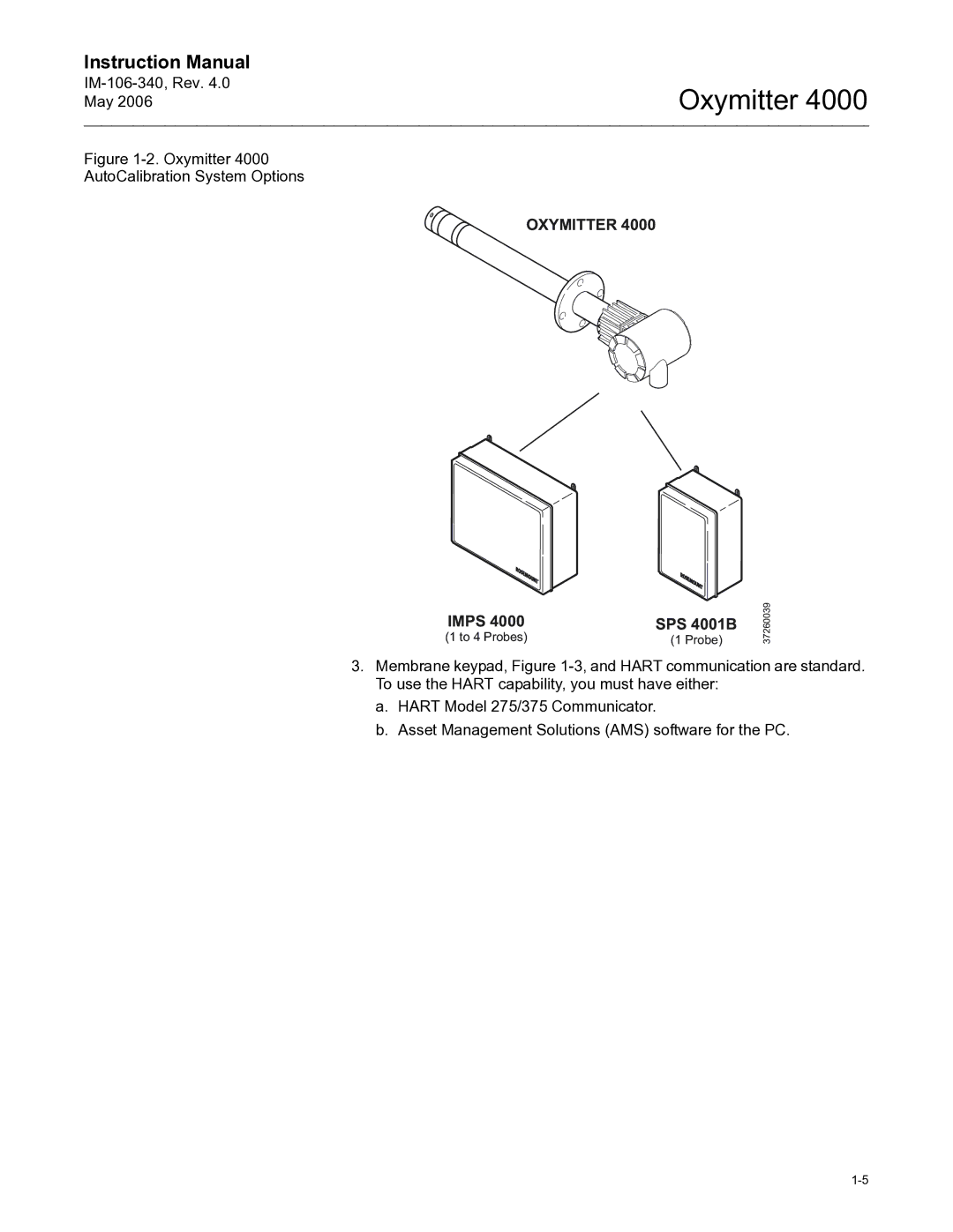 Emerson Process Management IM-106-340 instruction manual Oxymitter AutoCalibration System Options, Imps 