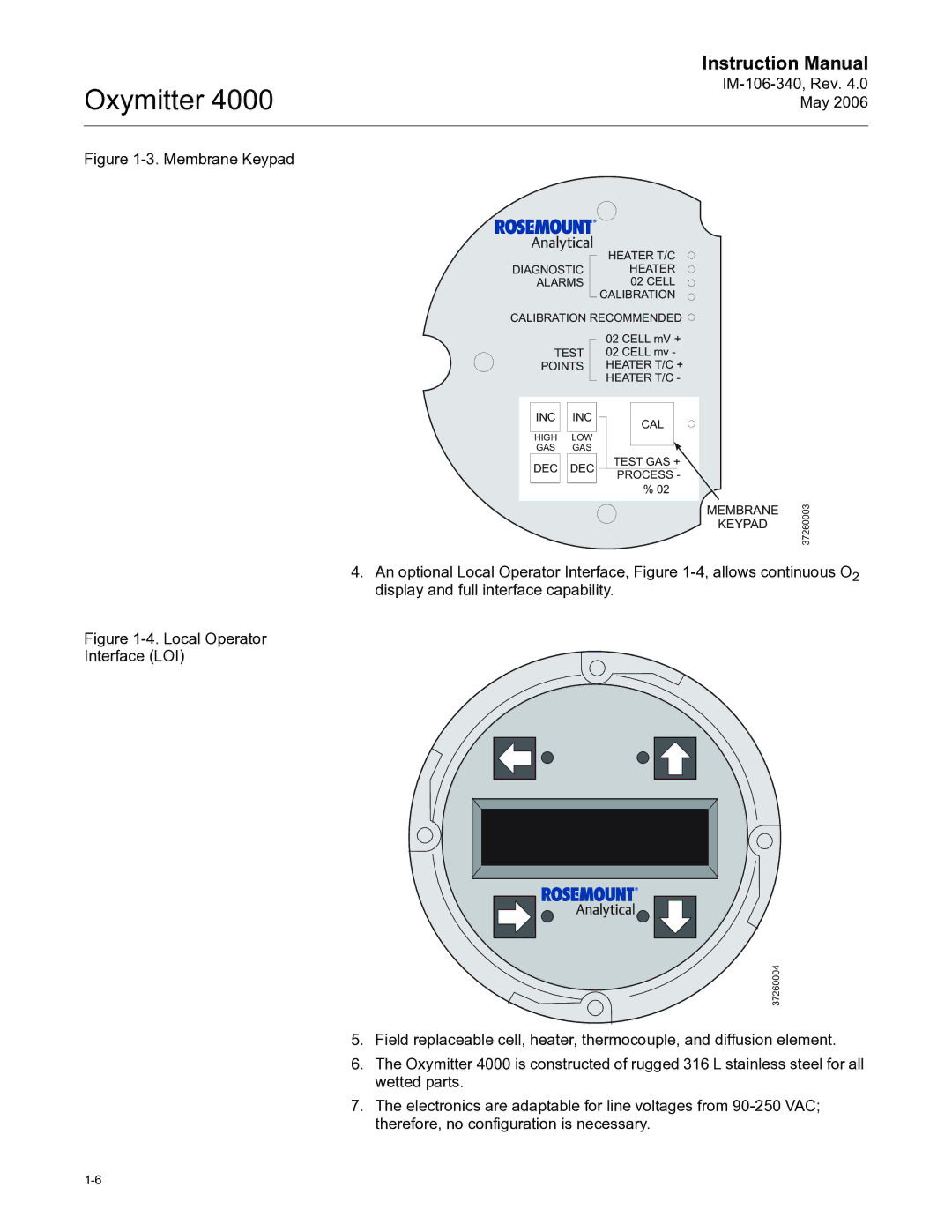 Emerson Process Management IM-106-340 instruction manual Membrane Keypad 