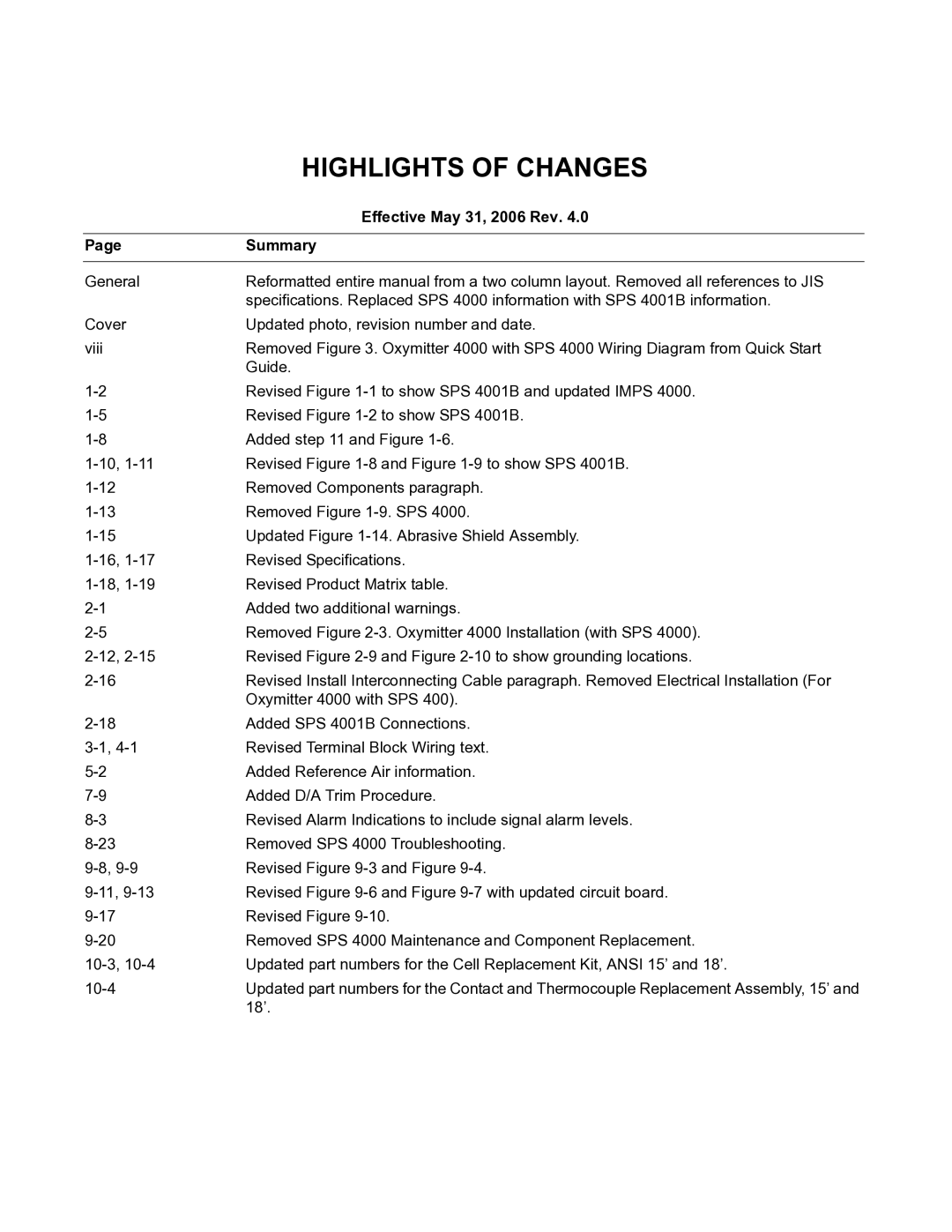 Emerson Process Management IM-106-340 instruction manual Effective May 31, 2006 Rev, Summary 