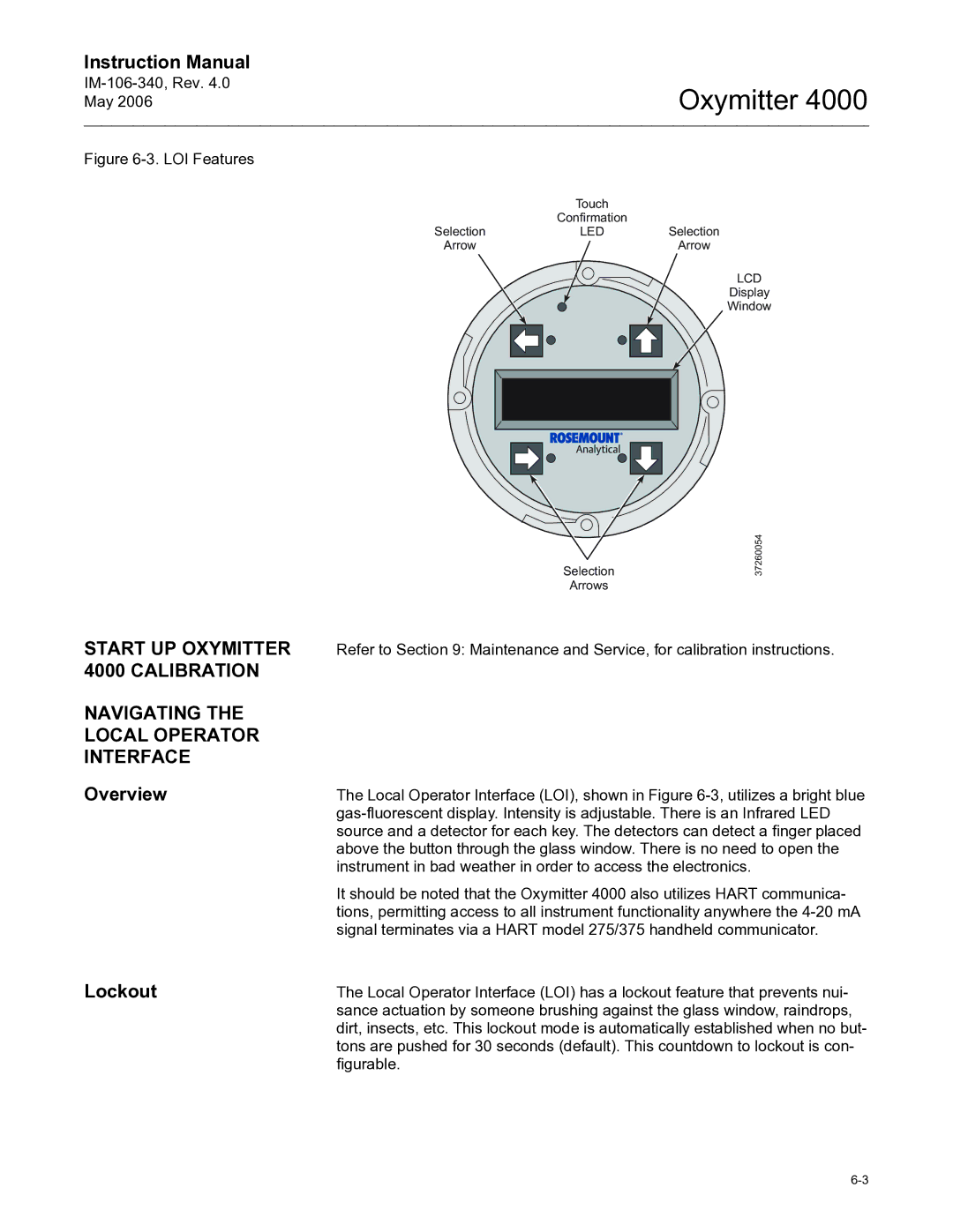 Emerson Process Management IM-106-340 instruction manual Overview Lockout, LOI Features 