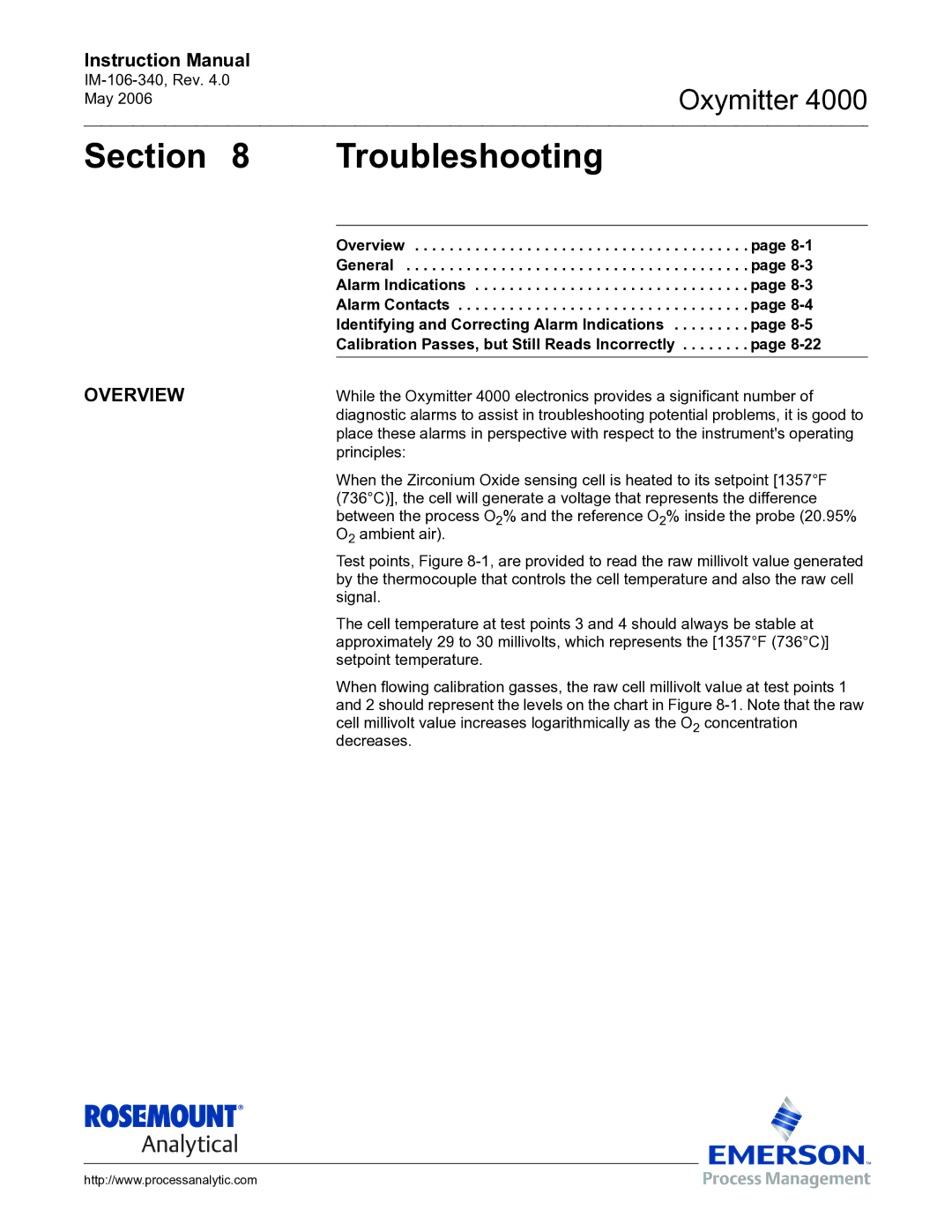 Emerson Process Management IM-106-340 instruction manual Troubleshooting, Overview 