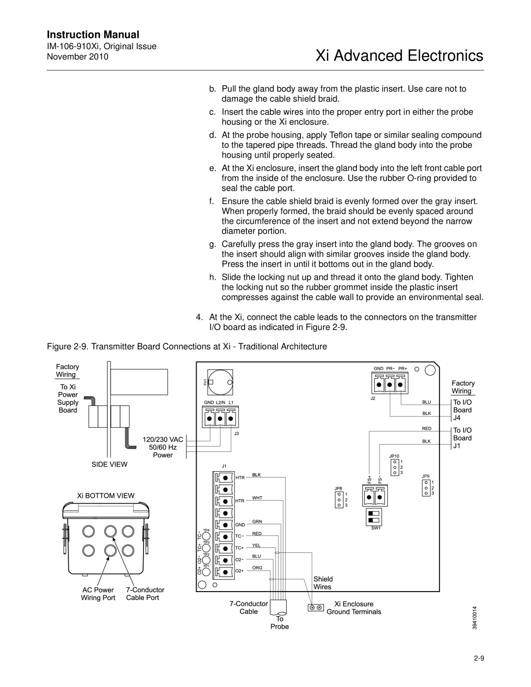 Emerson Process Management IM-106-910Xi instruction manual Transmitter Board Connections at Xi Traditional Architecture 