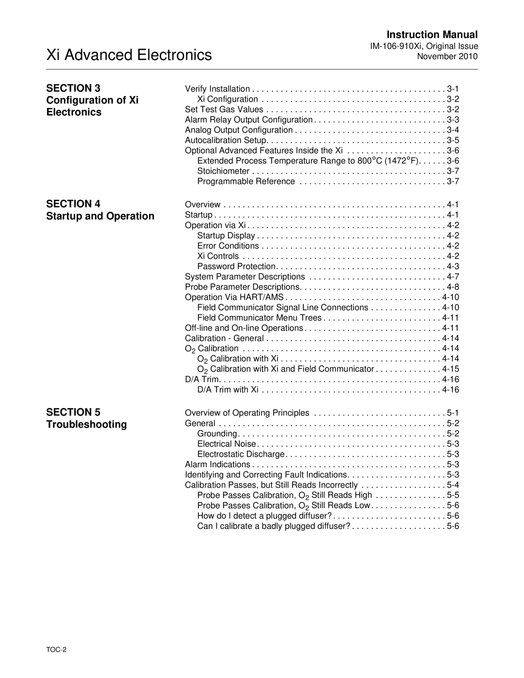 Emerson Process Management IM-106-910Xi Configuration Electronics, Startup and Operation, Troubleshooting 