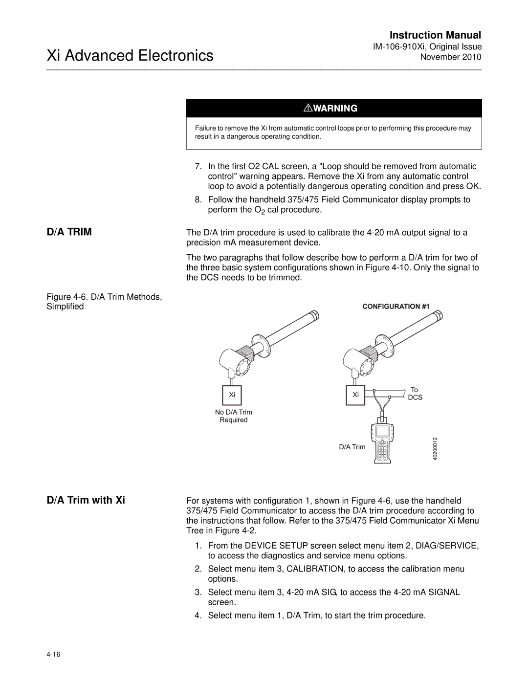 Emerson Process Management IM-106-910Xi instruction manual Trim with 