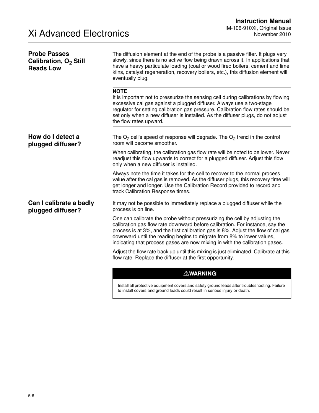 Emerson Process Management IM-106-910Xi instruction manual Xi Advanced Electronics 