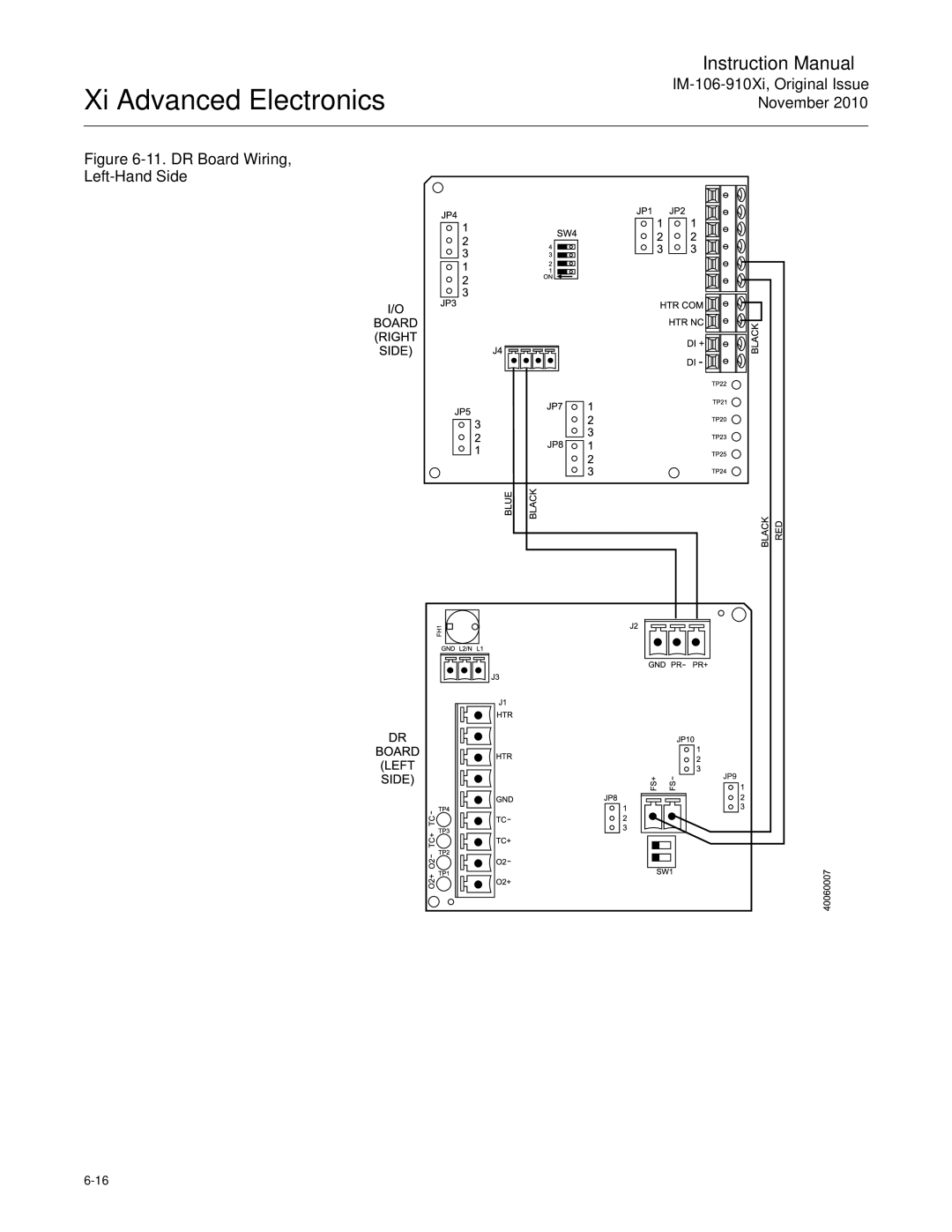 Emerson Process Management IM-106-910Xi instruction manual DR Board Wiring, Left-Hand Side 