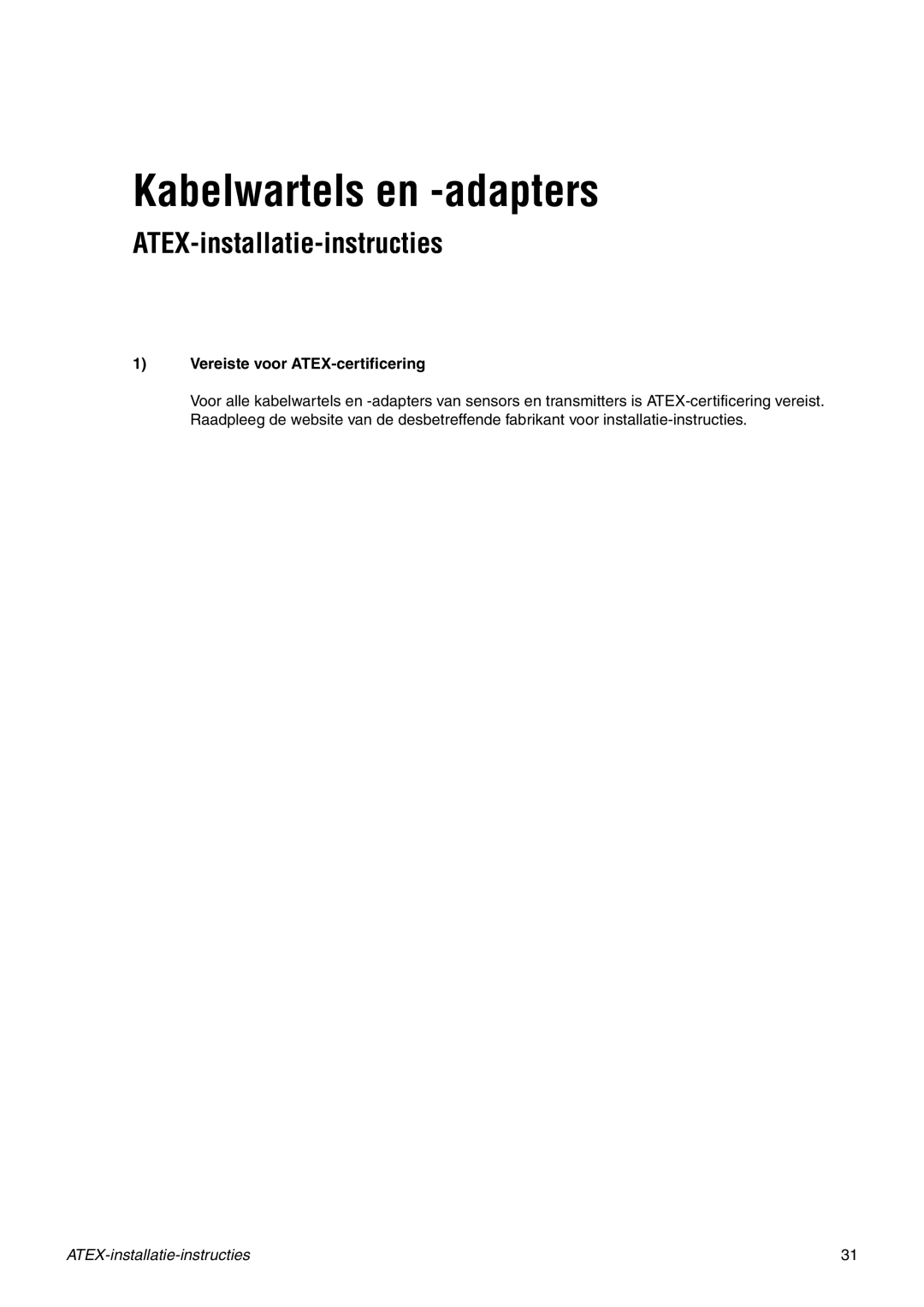 Emerson Process Management MMI-20010080 manual Kabelwartels en -adapters, ATEX-installatie-instructies 