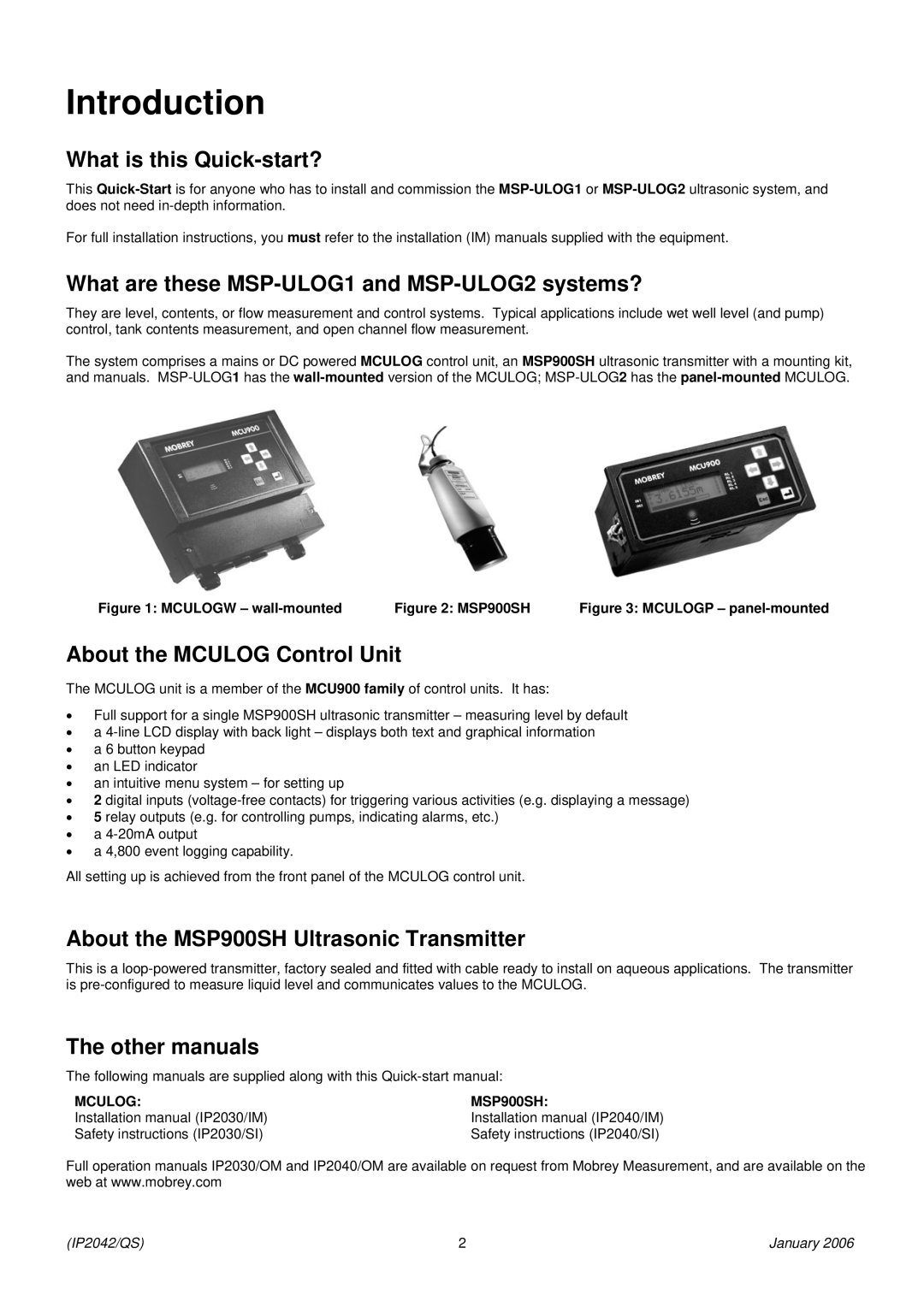 Emerson Process Management MSP-ULOG1 quick start Introduction, Mculogw wall-mounted 