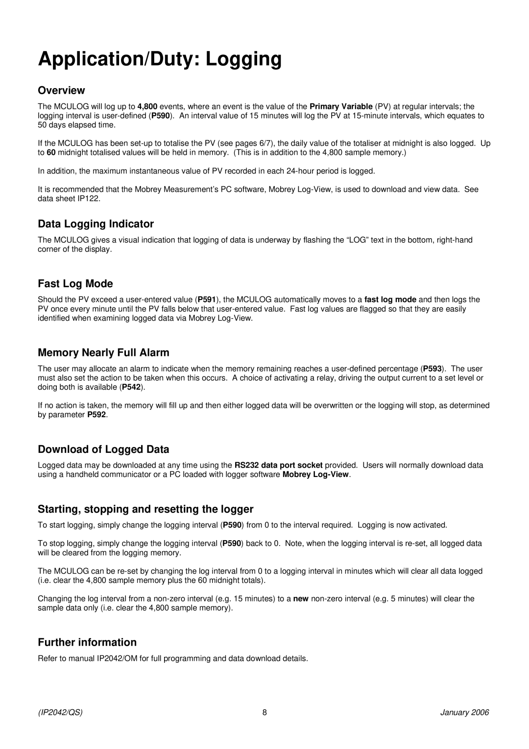 Emerson Process Management MSP-ULOG1 quick start Application/Duty Logging 