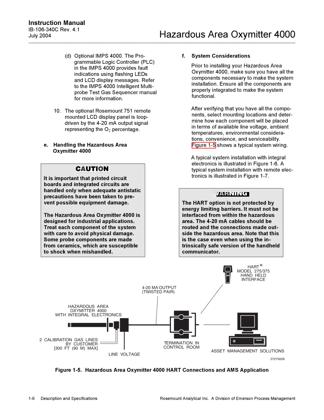 Emerson Process Management OXYMITTER 4000 instruction manual Hart 