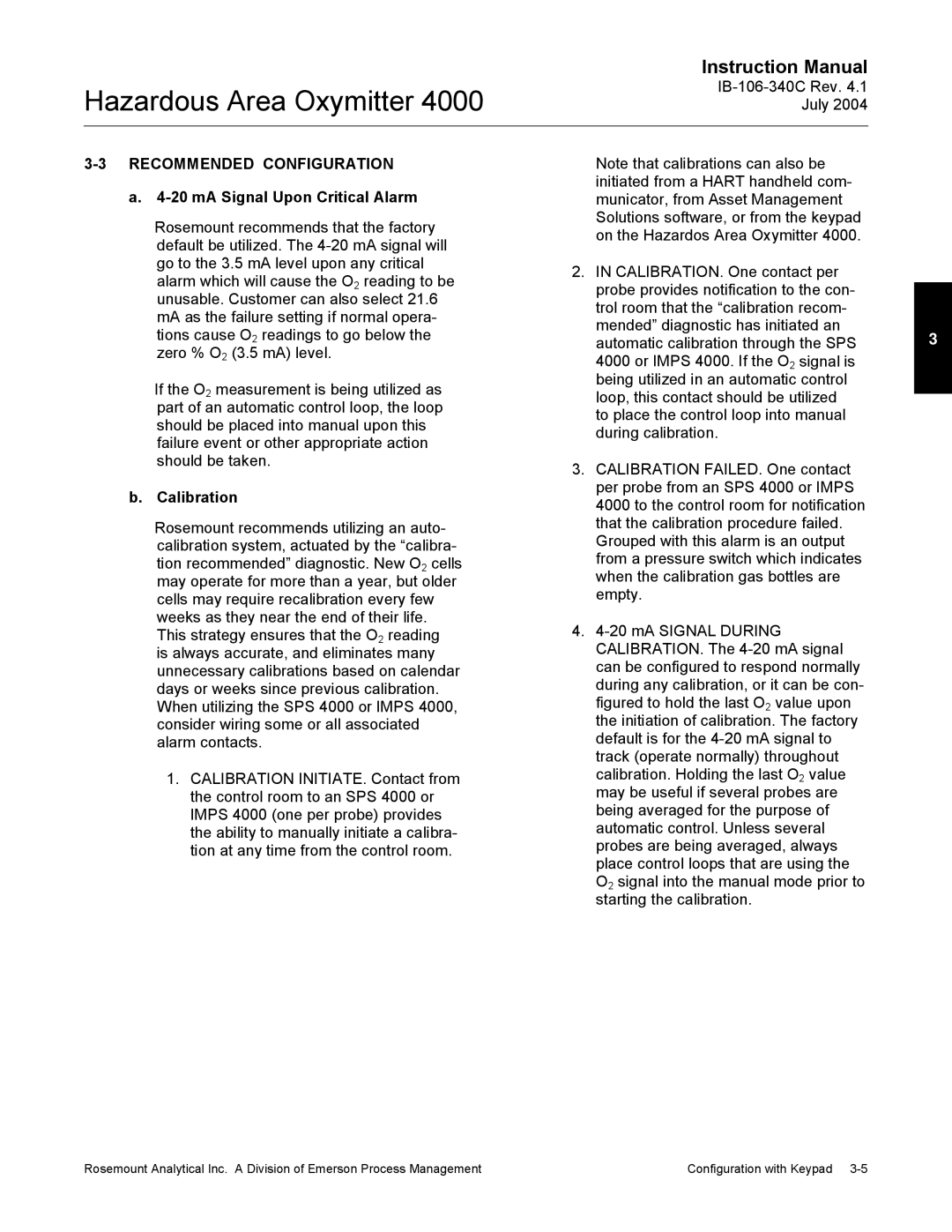 Emerson Process Management OXYMITTER 4000 instruction manual Calibration 