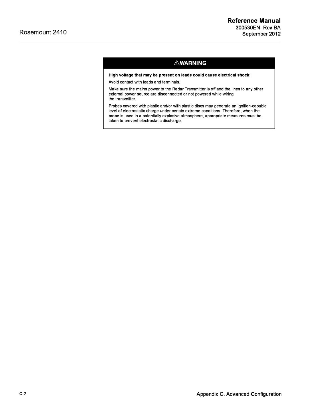 Emerson Process Management Rosemount 2410 manual Reference Manual 