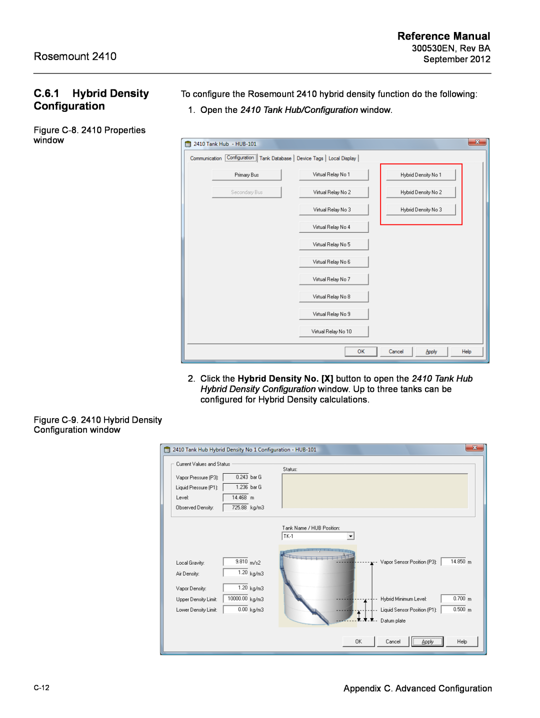 Emerson Process Management Rosemount 2410 manual C.6.1 Hybrid Density, Configuration, Reference Manual, C-12 