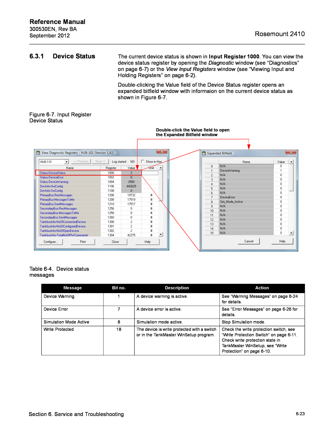 Emerson Process Management Rosemount 2410 Device Status, Reference Manual, The device is write protected with a switch 