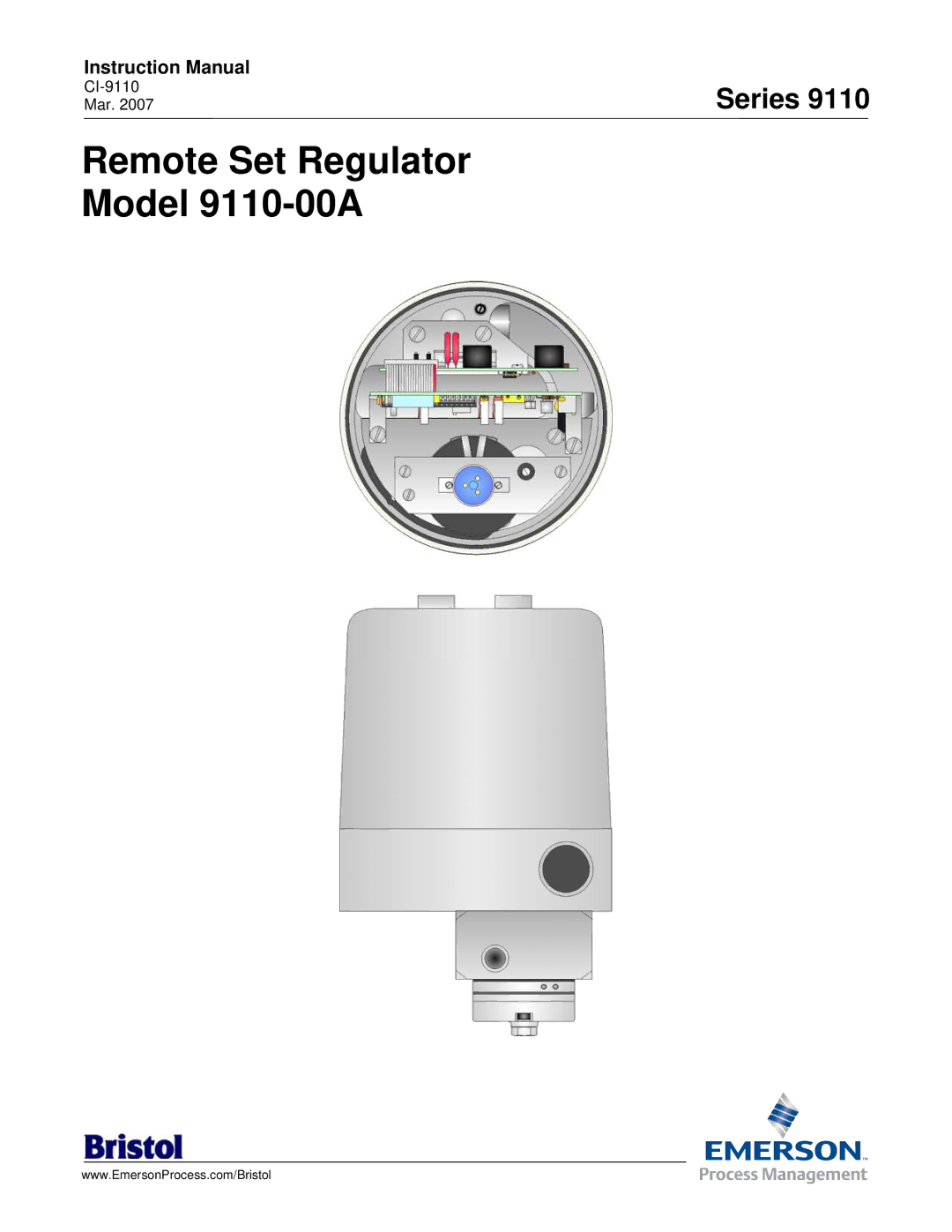 Emerson Process Management CI-9110, Series 9110 instruction manual Remote Set Regulator Model 9110-00A 