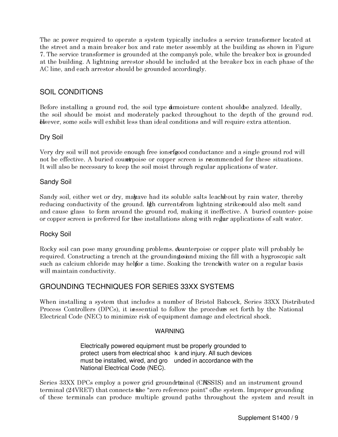 Emerson Process Management CI-9110, Series 9110, 9110-00A instruction manual Dry Soil, Sandy Soil, Rocky Soil 