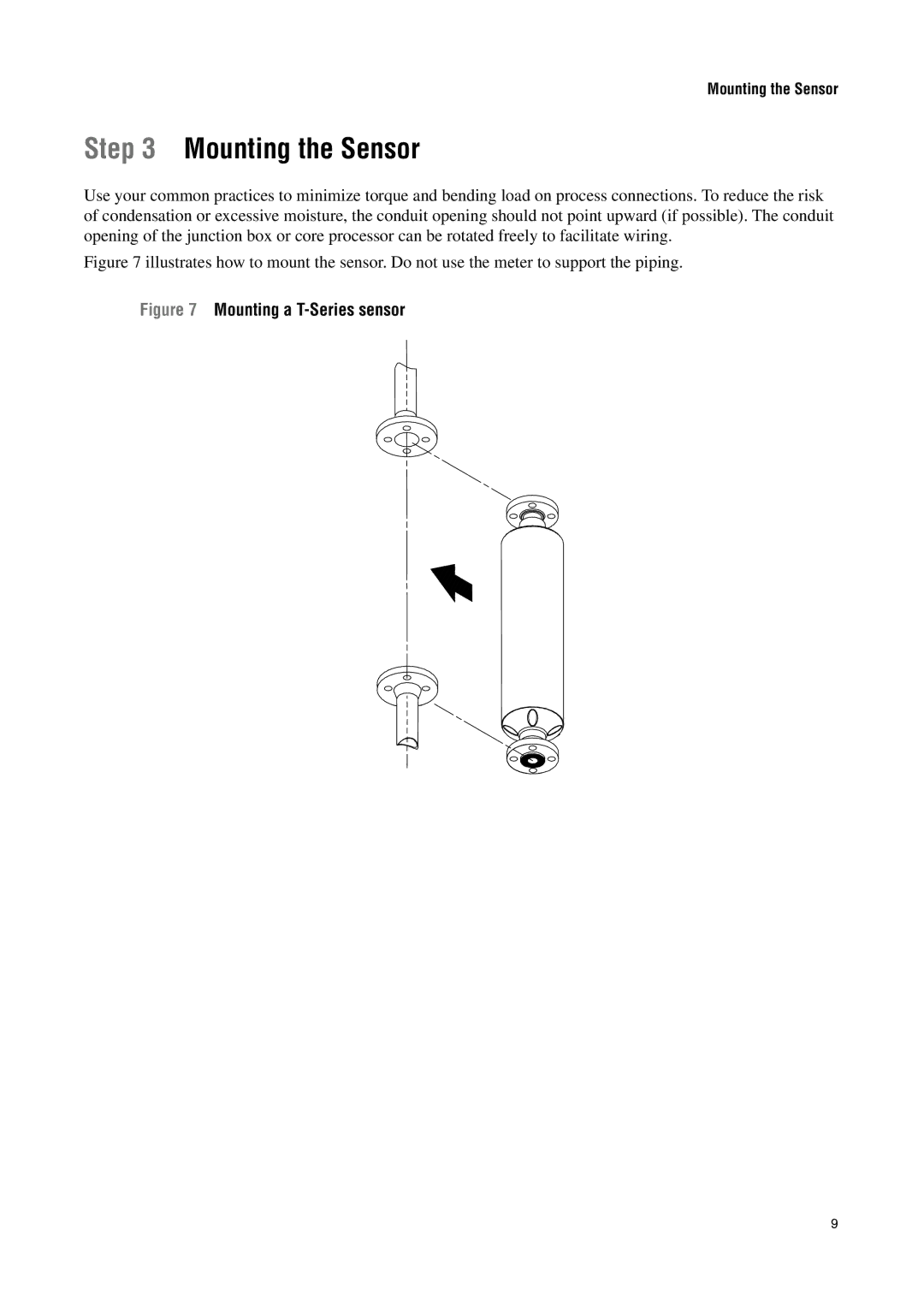 Emerson Process Management T-SERIES installation manual Mounting the Sensor, Mounting a T-Series sensor 