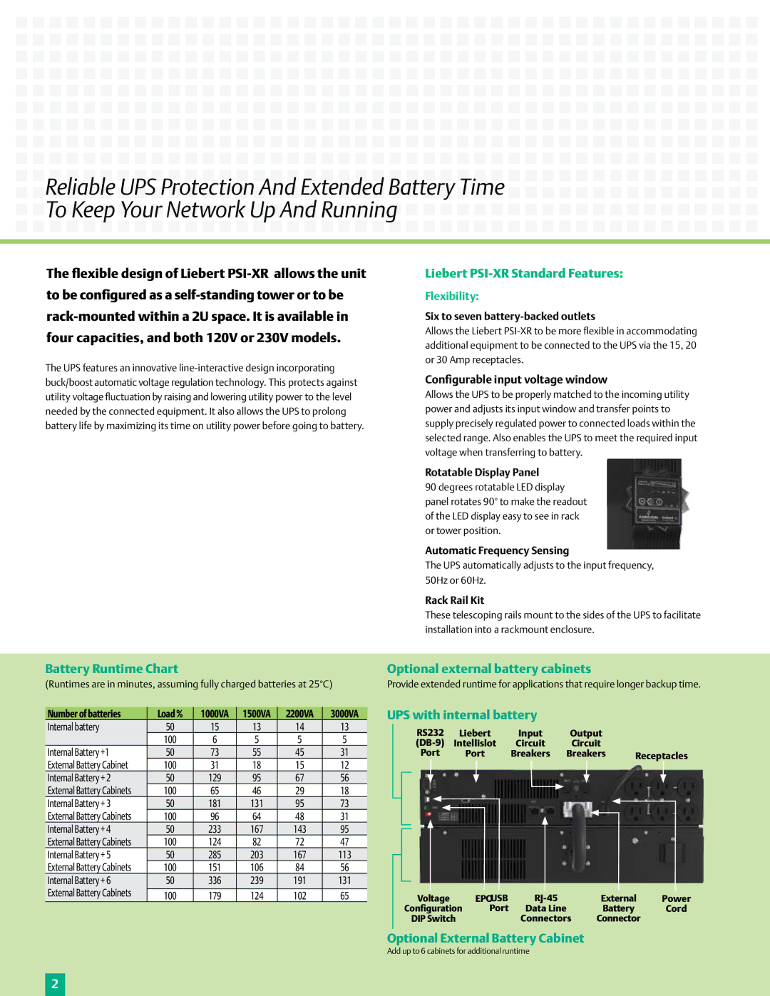 Emerson PSI-XR manual Flexibility, Configurable input voltage window 