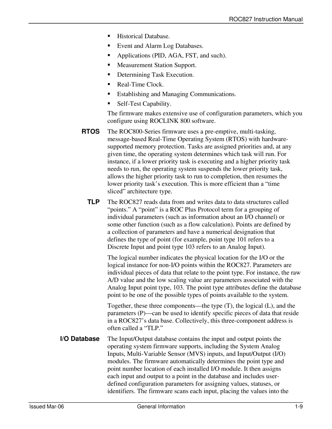 Emerson ROC827 instruction manual Issued Mar-06 General Information 