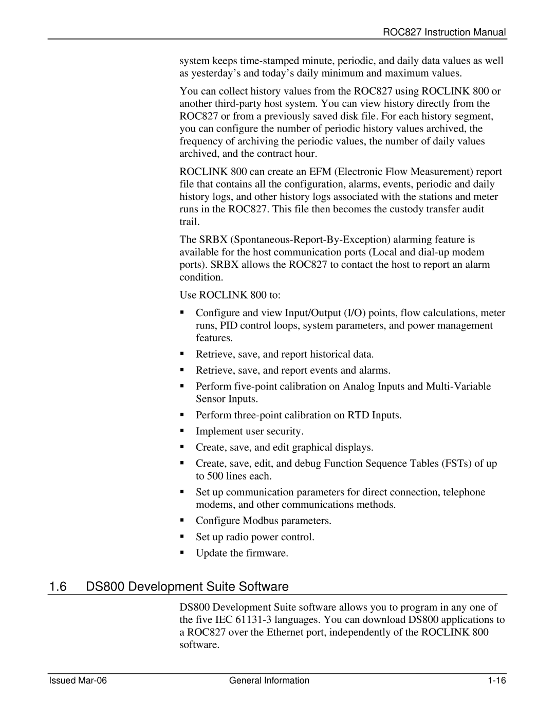 Emerson ROC827 instruction manual DS800 Development Suite Software 