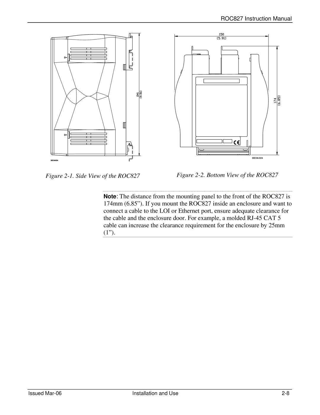 Emerson instruction manual Side View of the ROC827 