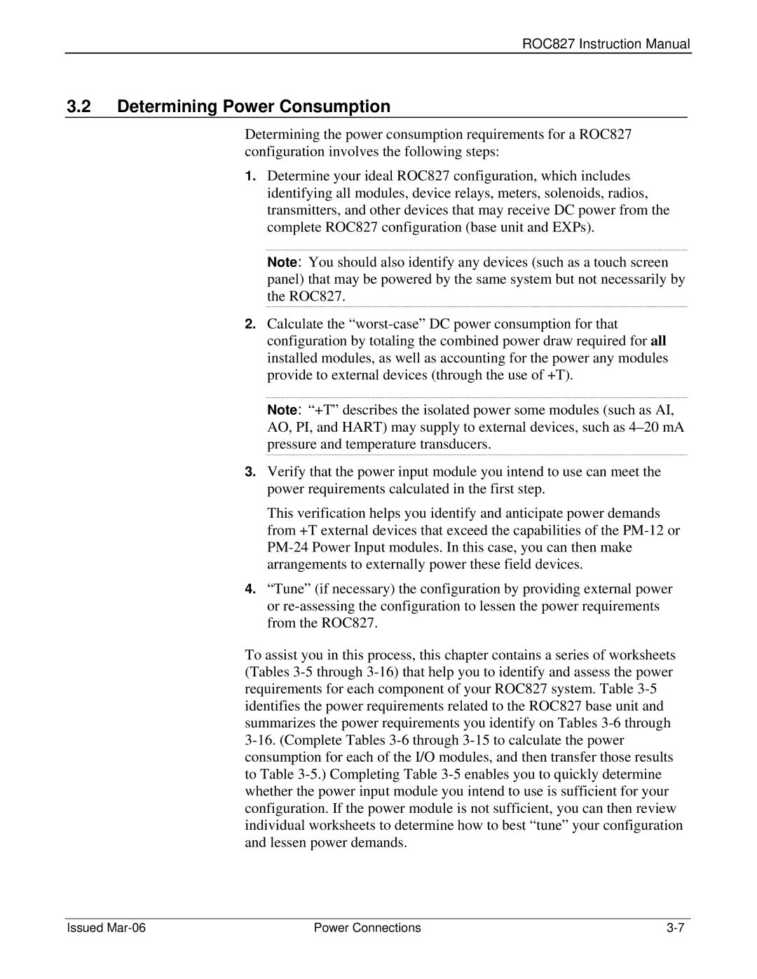 Emerson ROC827 instruction manual Determining Power Consumption 