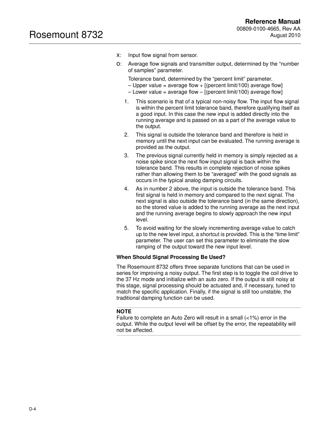 Emerson Rosemount 8732 manual When Should Signal Processing Be Used? 