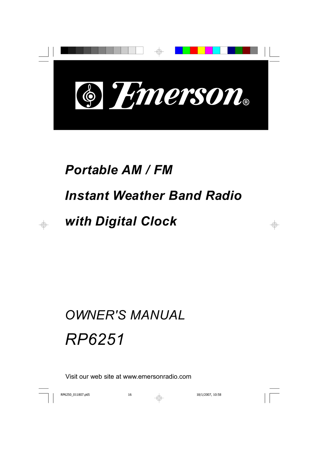 Emerson RP6251 manual 53 