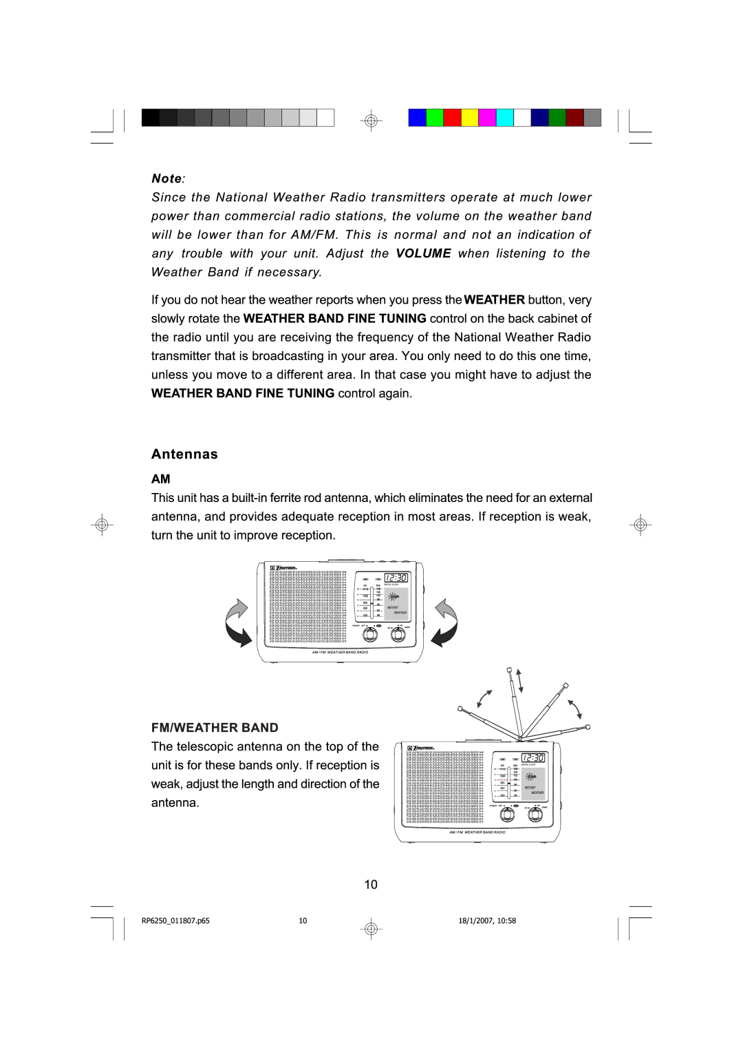 Emerson RP6251 manual 