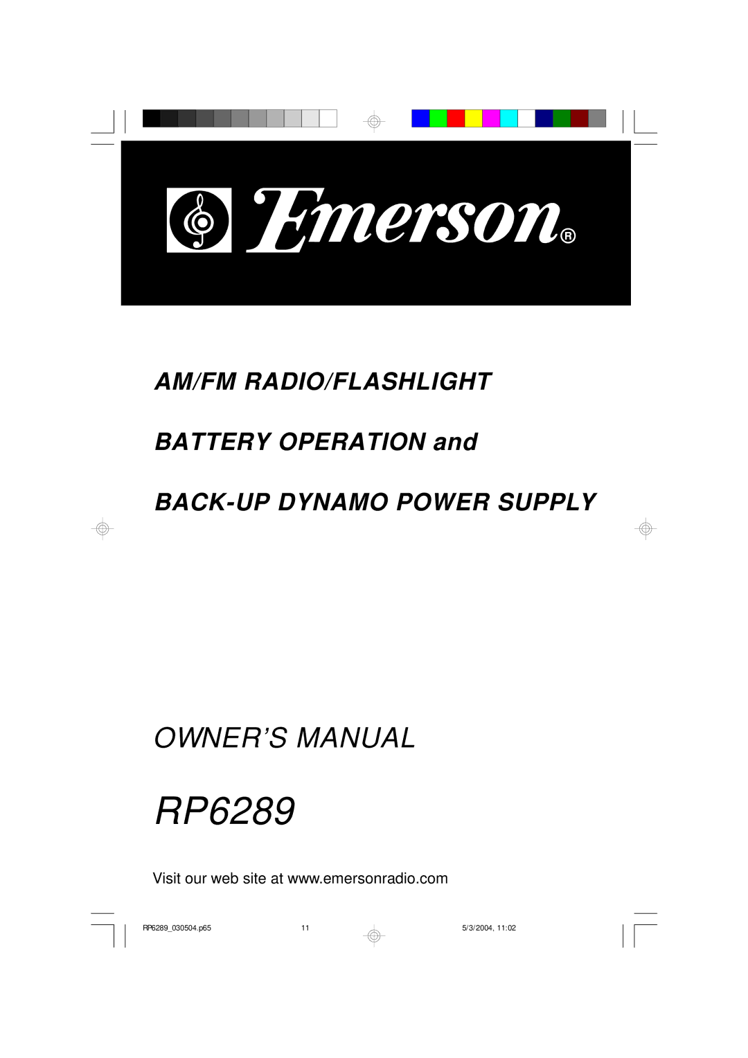 Emerson RP6289 owner manual 