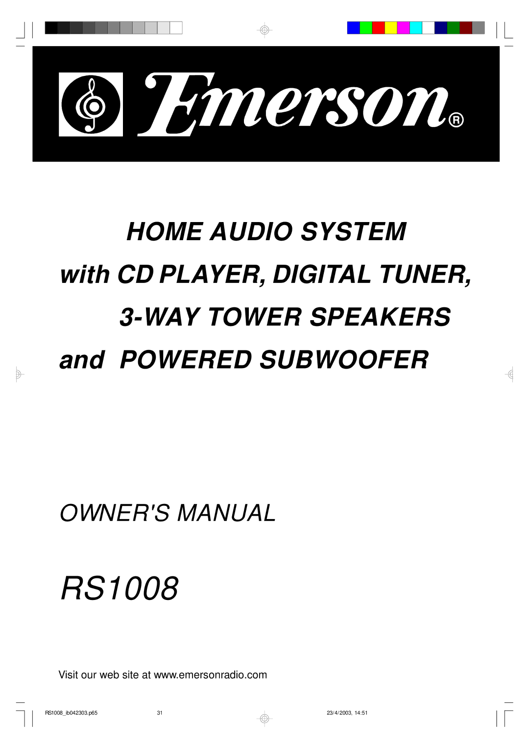 Emerson RS1008 owner manual 