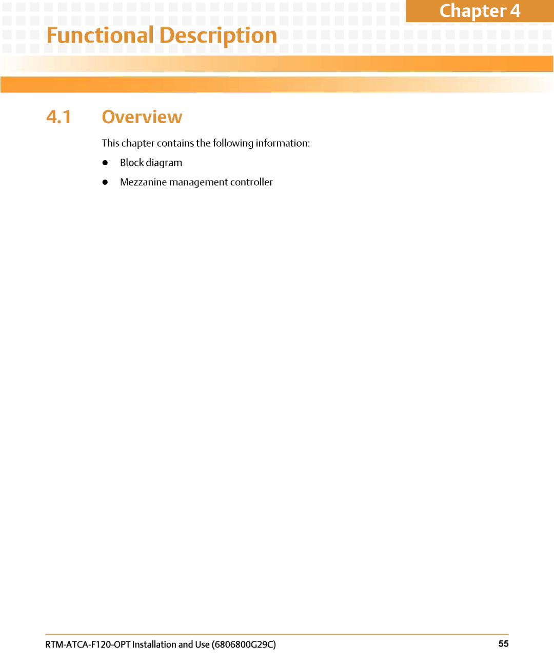 Emerson RTM-ATCA-F120-OPT manual Functional Description, Overview 