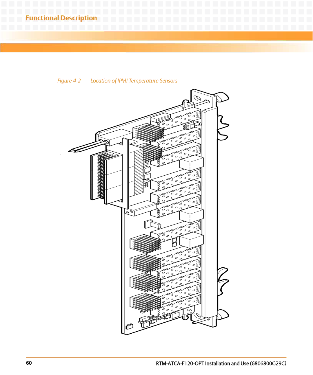 Emerson RTM-ATCA-F120-OPT manual Location of Ipmi Temperature Sensors 