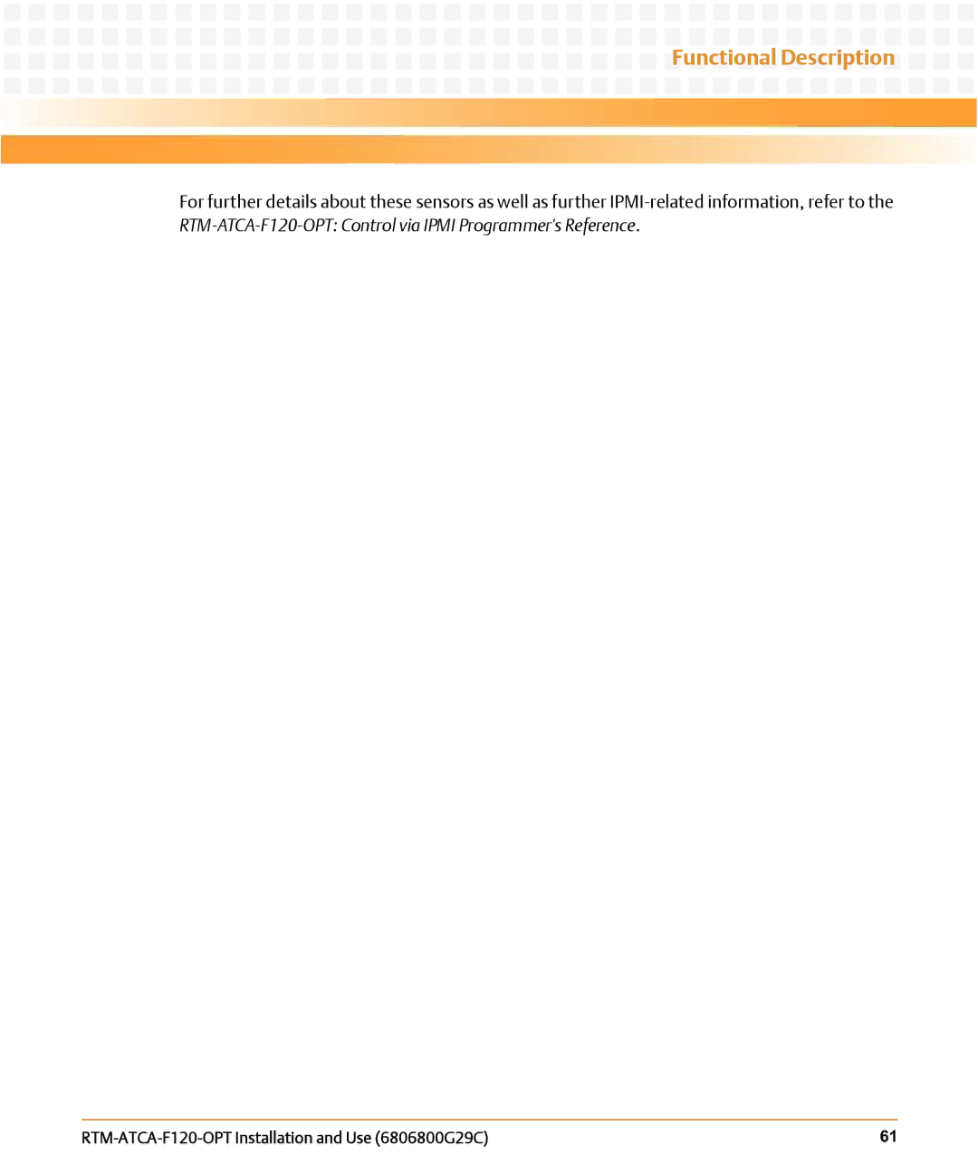 Emerson RTM-ATCA-F120-OPT manual Functional Description 