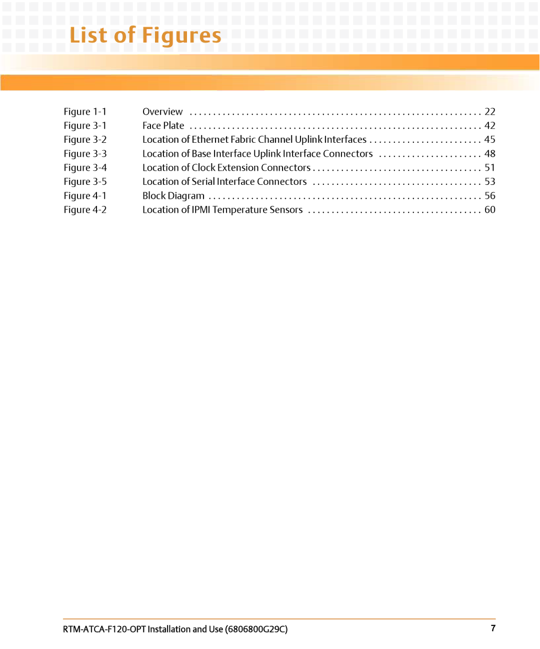 Emerson RTM-ATCA-F120-OPT manual List of Figures 