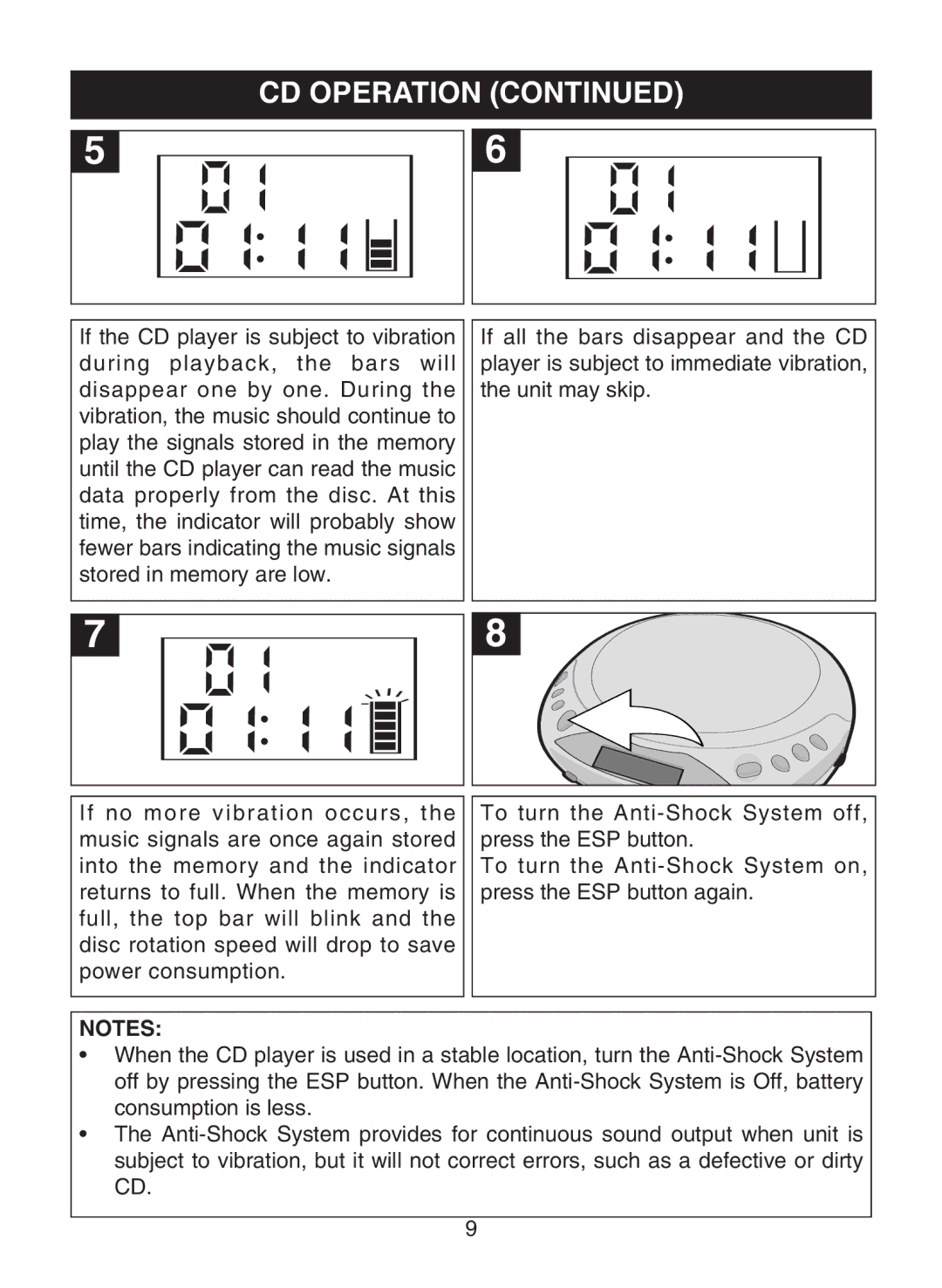 Emerson SB111, SB110A owner manual CD Operation 