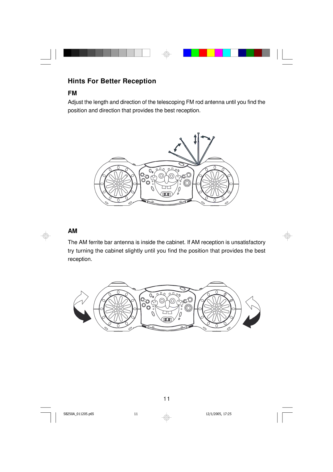 Emerson SB250A manual Hints For Better Reception 