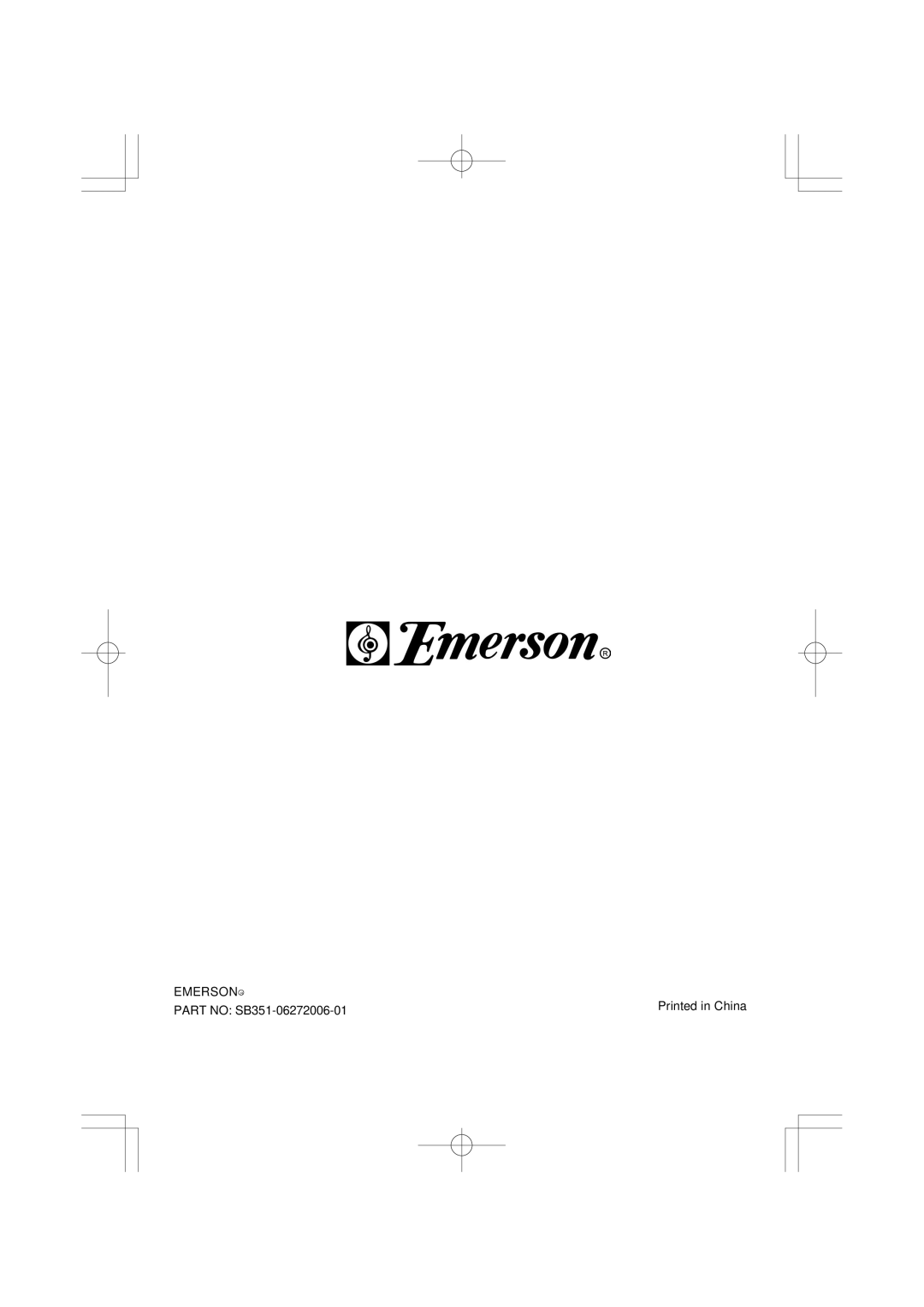 Emerson SB351 owner manual Emerson R 