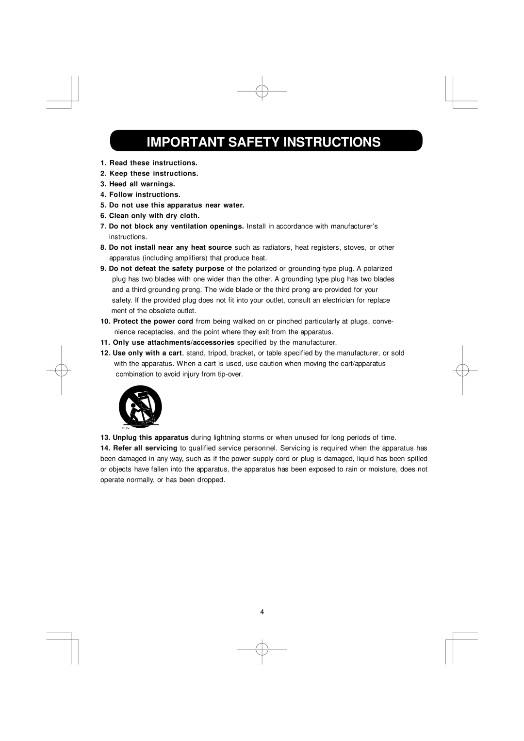 Emerson SB351 owner manual Important Safety Instructions 