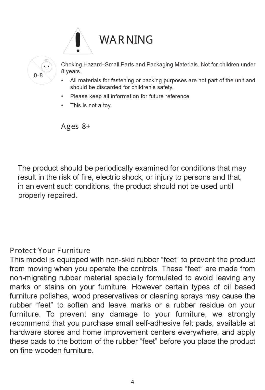 Emerson SB816 owner manual Ages 8+ 