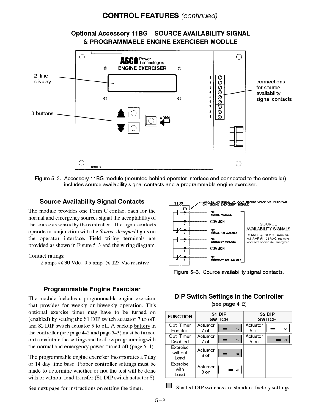 Emerson Series 300 manual Control Features, Programmable Engine Exerciser Module 