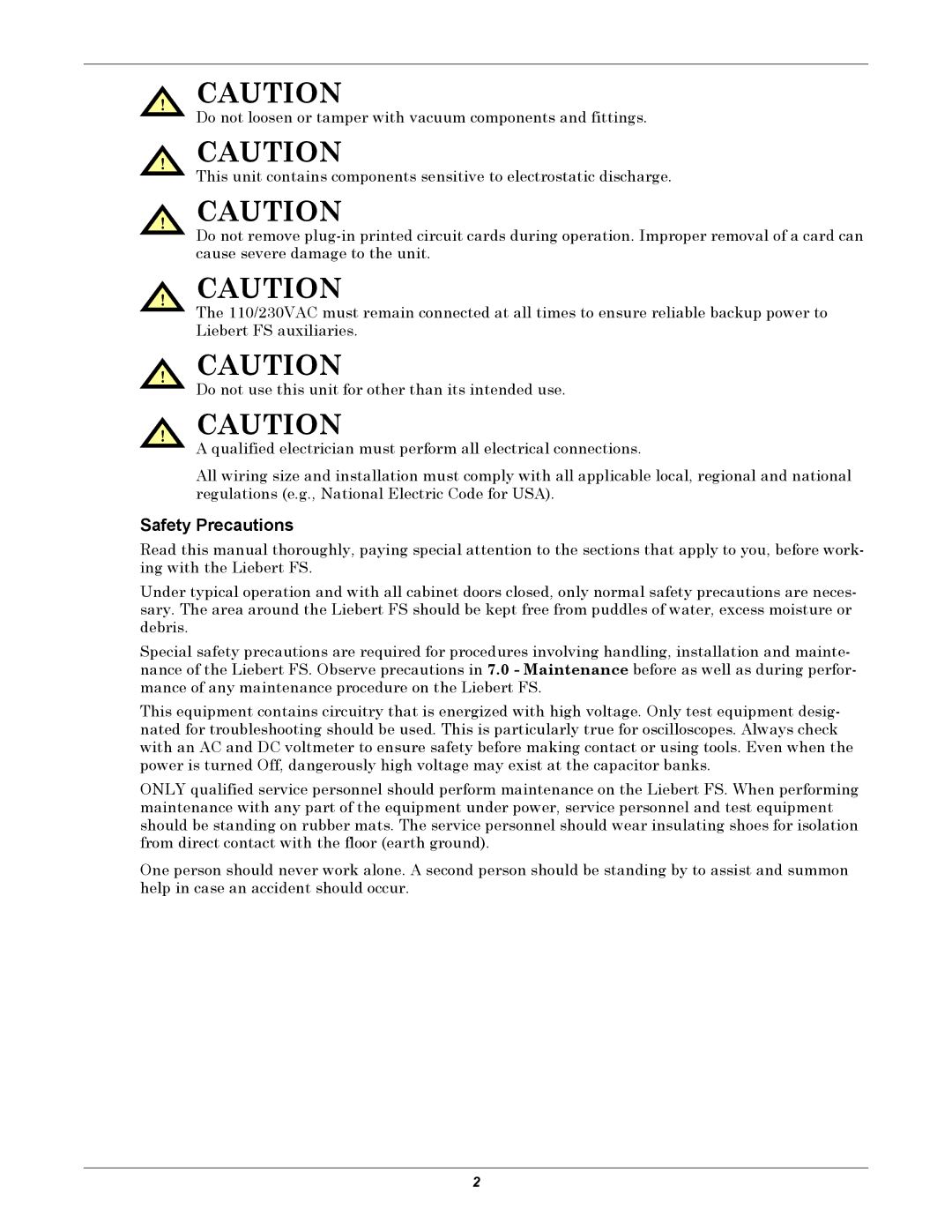 Emerson SERIES 600T, Series 600 user manual Safety Precautions 