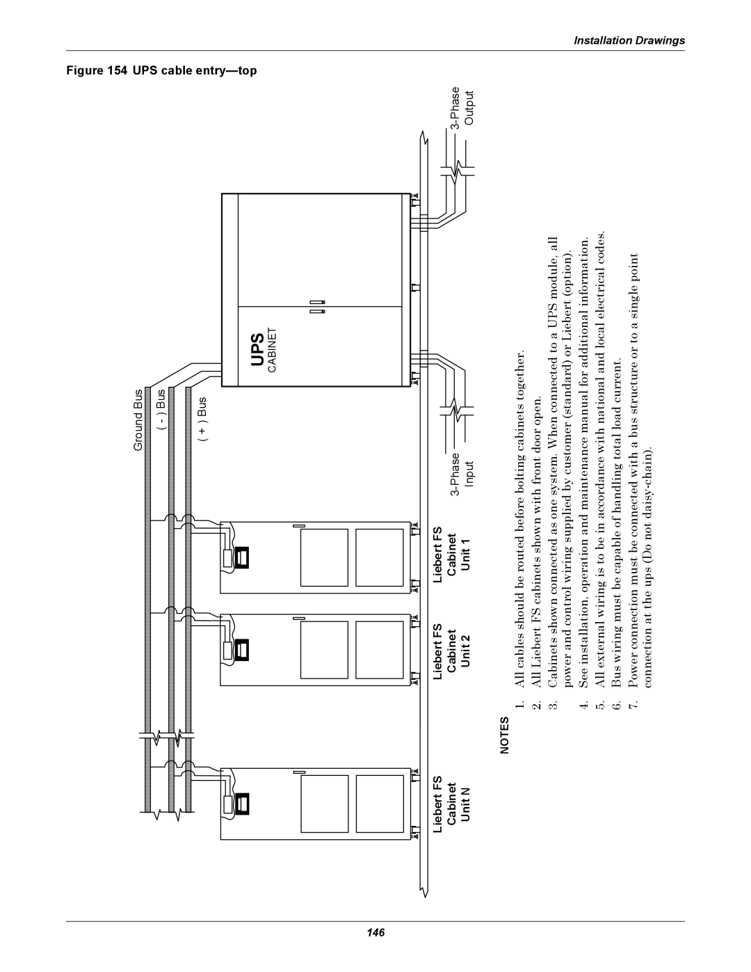 Emerson SERIES 600T, Series 600 user manual UPS cable entry-top, Liebert FS Cabinet Phase Unit N Input 