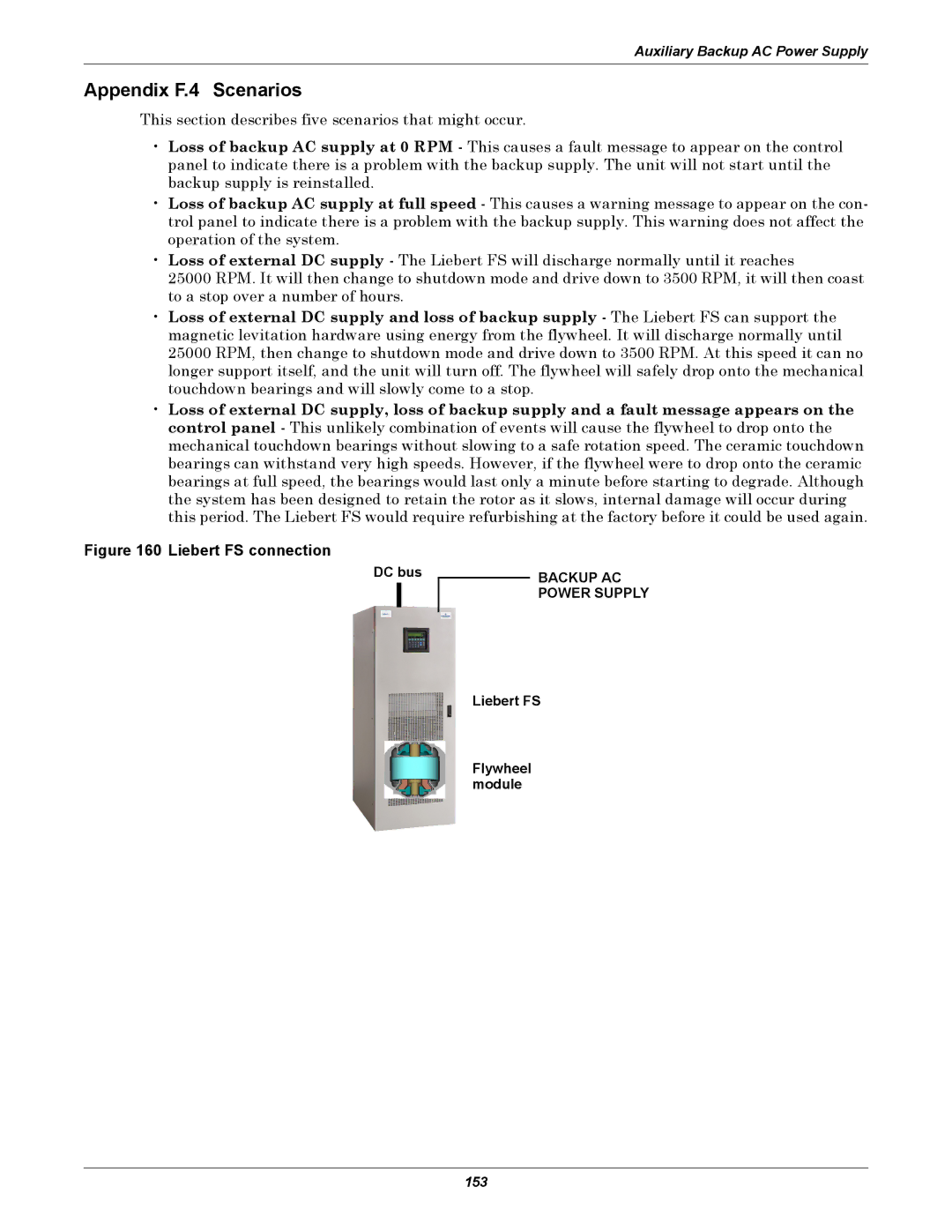 Emerson Series 600, SERIES 600T user manual Appendix F.4 Scenarios, Liebert FS Flywheel module 