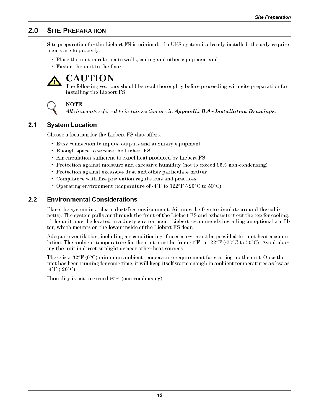 Emerson SERIES 600T, Series 600 user manual System Location, Environmental Considerations 